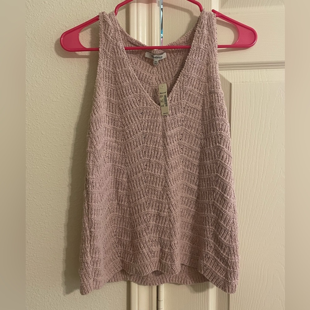 Madewell NWT pink crochet top